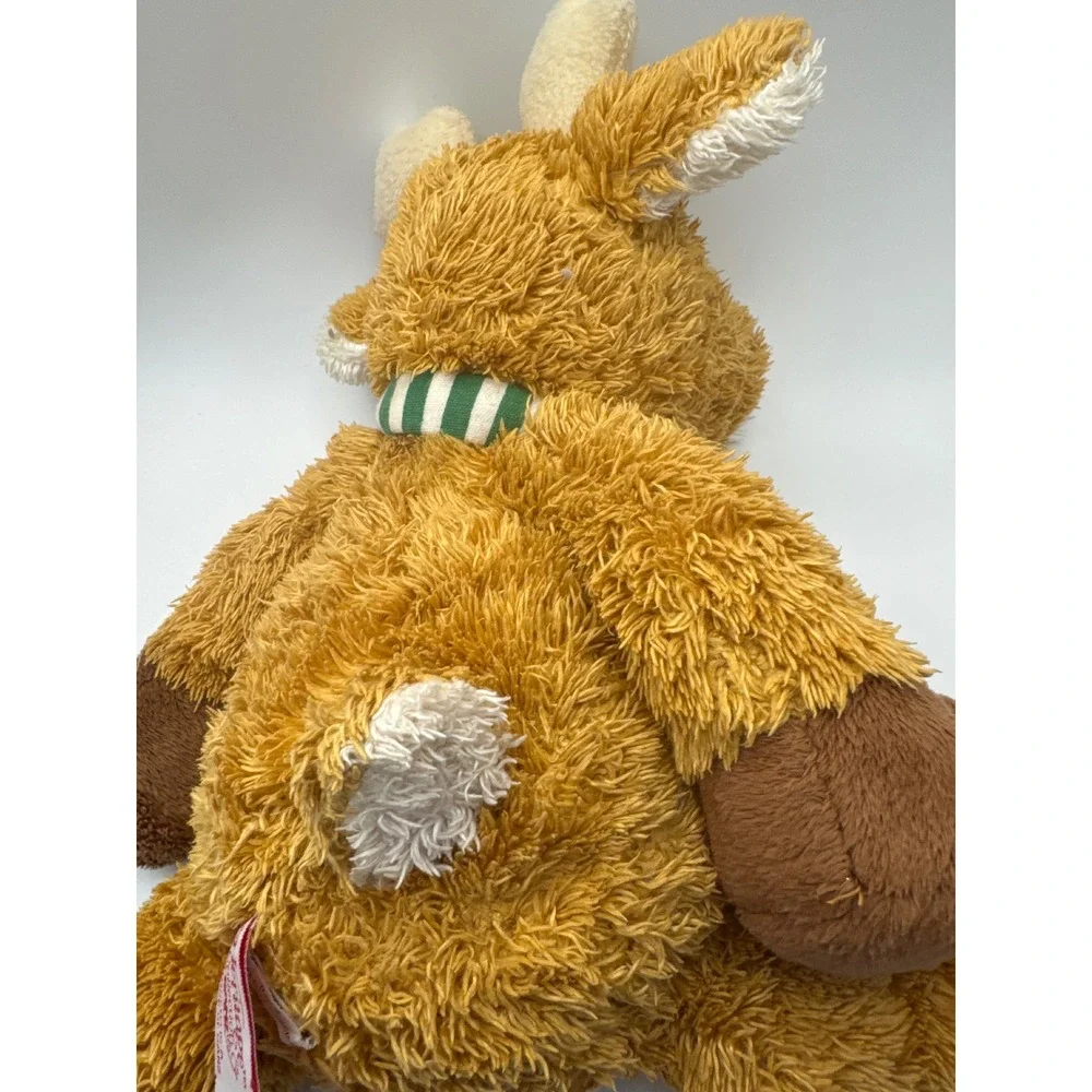 Ganz Heritage Collection Reindeer Plush Green Stripe Scarf Stuffed Animal Toy